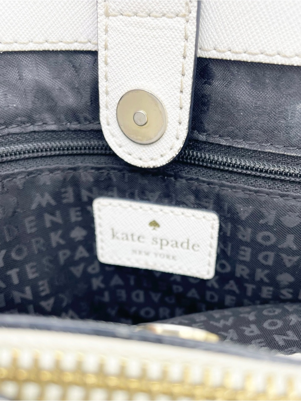 Kate Spade Maiden Way Clarke Satchel Crossbody Black White Saffiano Leather Bag - Picture 13 of 16